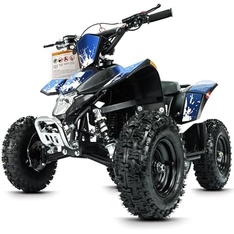 [2024] FRP Sahara 40 Kids Gas ATV, 40CC 4-Stroke Mini Gas 4 Wheeler For Kids with Front & Rear Disc Brake, With Speed Control Weight Support Up to 143 LBS (BLUE） Cover