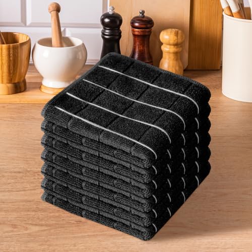 Recopilación de Textiles de cocina más recomendados. 49 Artoid Mode Juego de 6 Toallas de Cocina a Cuadros 30x30cm, Paños de Tela Negros Ultra Suaves, Absorbentes y de Secado Rápido, Ideales para Limpiar, Cocinar, Secar Platos y Uso...