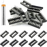 Youmile 30 Stück DIP-IC-Sockel 16-poliger runder 2,54-mm-Raster-IC-Sockeladapter rundes Loch Löttyp hohe Qualität mit Zinndrahtstift für Elektronikexperimente zum Selbermachen