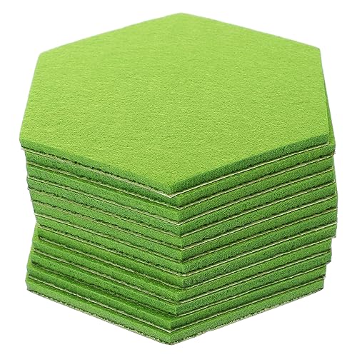 Housoutil 12Pcs Hexagon Felt Wall Tiles Acoustic Panels for Home Office Easy Peel and Stick Bulletin Board Stickers Multi Use Felt Memo Board Decor