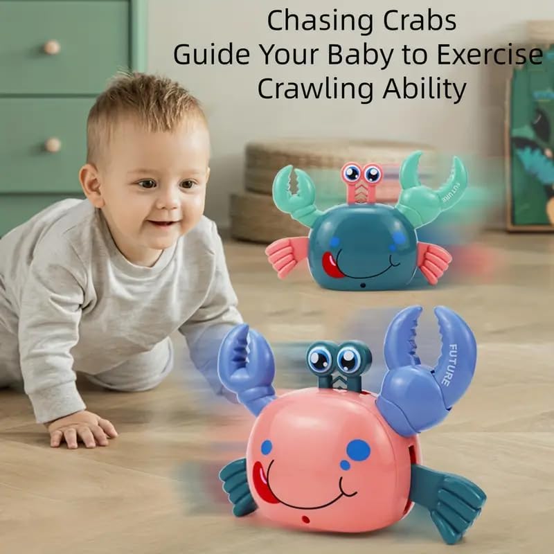 Image of EUPHORIA Toys Baby Toys Crawling Crab Toy for Kids Infant Toddlers Tummy Time Dancing Musical Moving Toys for Babies Boys Girl Birthday Gift