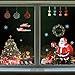 Produktbild BELLE VOUS Weihnachtsdeko Fensteraufkleber mit Weihnachts Motiven(4 Stück) Großer Weihnachtsmann, Weihnachtsbaum, Schneeflocke, Merry Christmas Fensteraufkleber PVC Fensterfolie für Haus Fenster Tür