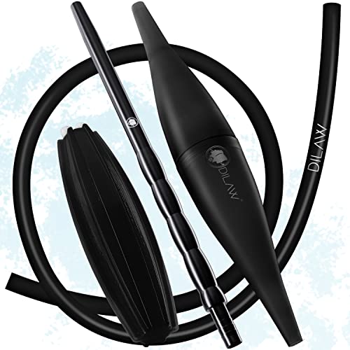 DILAW Shisha Ice Bazooka + Alu Mundstück + Silikonschlauch Set Kombinierbar mit Allen Handelsüblichen Schläuchen Black