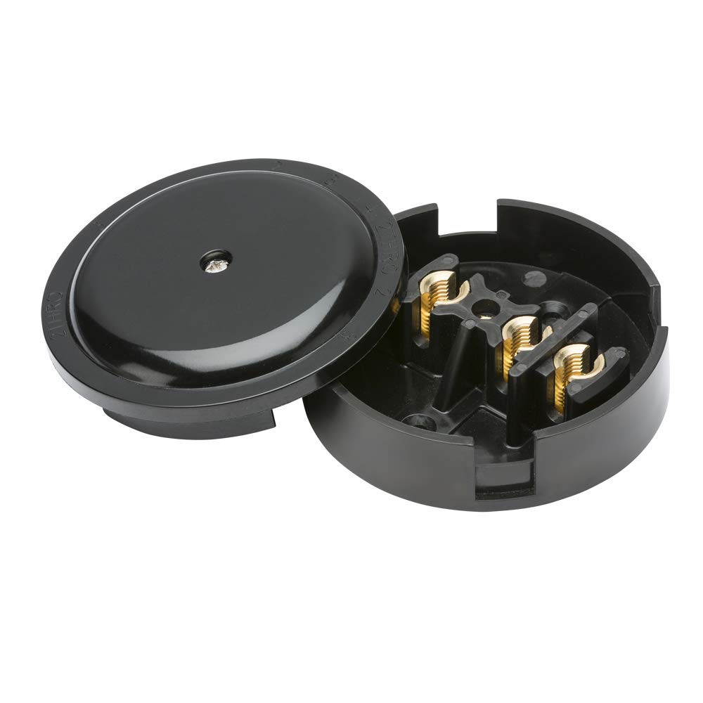 Knightsbridge Black White Square Edge Plastic 30A Junction Box 3-Terminal - (89Mm)