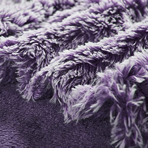 Bytide Woolly Faux Fur Plush Shaggy Throw Blankets With Microplush Back, Soft Fluffy Fuzzy Luxury Throw For Couch Sofa Chair Bed Cover, Bedroom Living Room Decor Blanket, 50 X 60 In, Fantasy Purple #TOP6