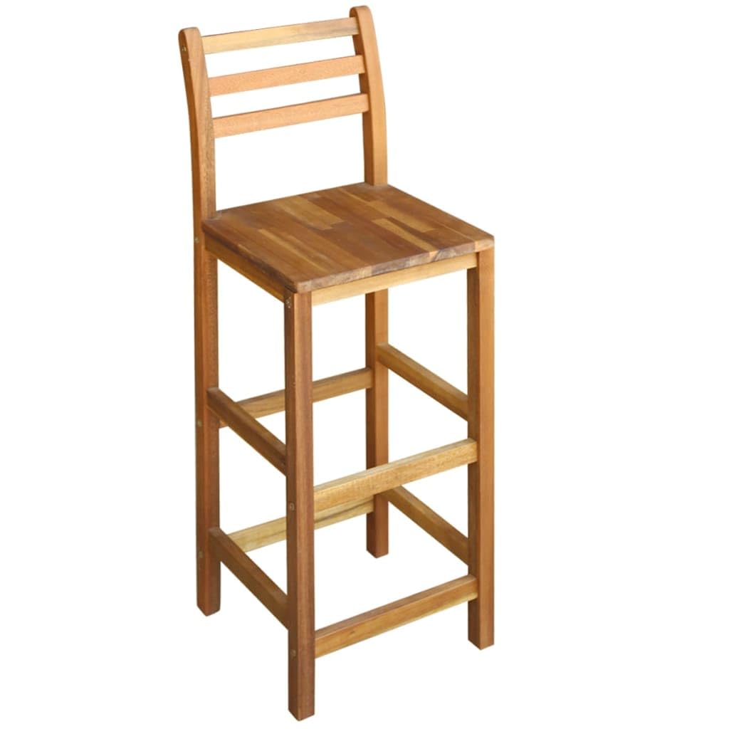 Table et chaises de Bar 7 pcs Bois d'acacia Massif Meubles de Salle à Manger Brun,246671