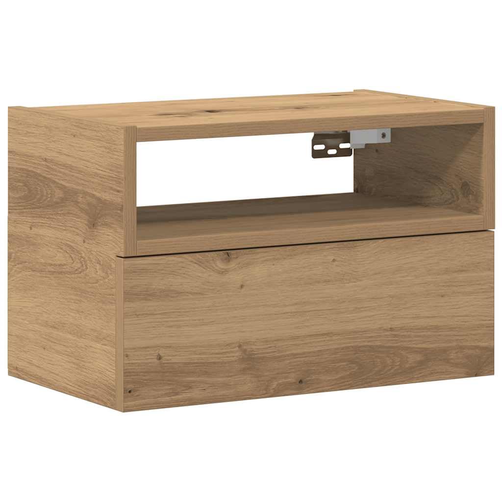 Générique Table de Chevet Murale chêne Artisanal 45x26x28,5 cm,Tables de Chevet,858612