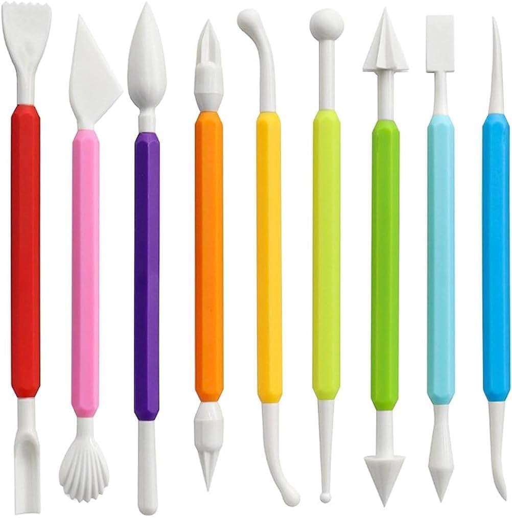 LINPHCEY 9PCS Clay Tools for Kids Age 8+ Air Dry Clay Tool Kit Plastic Clay Sculpting Tools Set for DIY Pottery Modeling Sculpey Polymer Clay