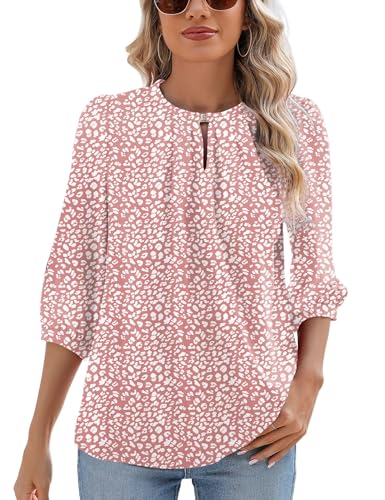 Blouse en mousseline de soie style chic col V manches 3/4 vaporeuses