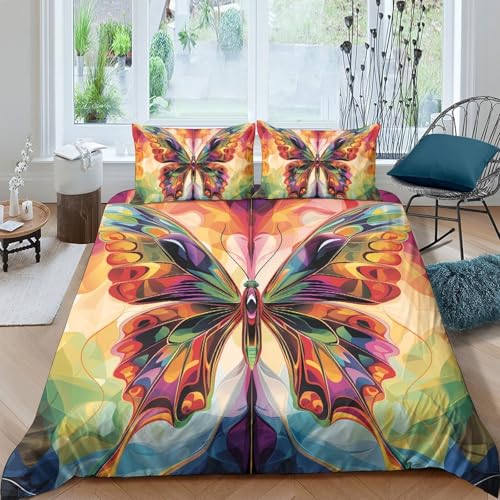 Housse de Couette 140x200 Papillon Finition Étoffe Douce Microfibre 3D - 2