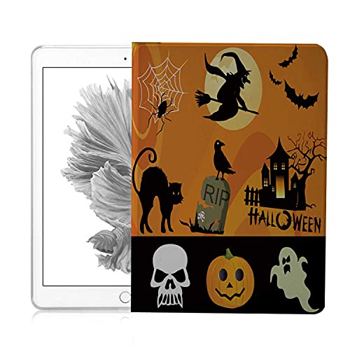 Compatible With Ipad Air 4 Case, Halloween Doodle Spooky Scary Creepy Witch Grave Lightweight Smart Shell Pu Leather Adjustable Stand Protective Cover #TOP6