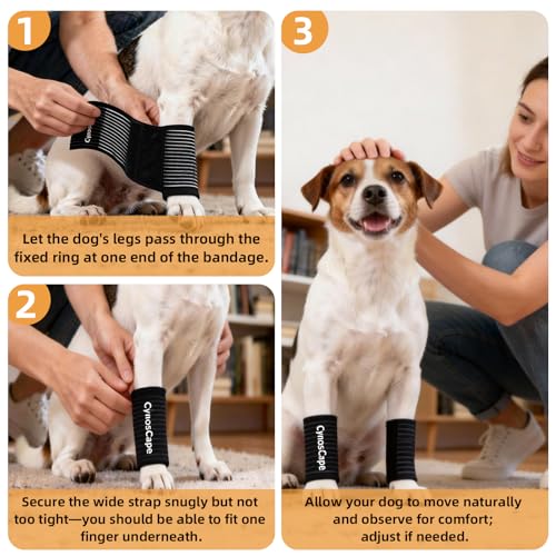 Image of Rear Leg Hock Joint Compression Wrap - Knee Brace for Back Leg Support in Dogs