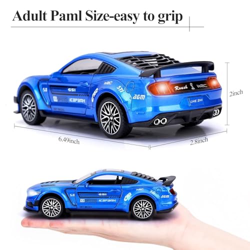 Image of VARIYA ENTERPRISE Exclusive Alloy Metal Pull Back Die-Cast Car Diecast Metal Pullback Toy Car with Openable 6 Doors,Light Music Boys Gifts Toys (1:32 Mustang GT500 - Multicolor)