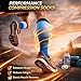 5 Pairs Compression Socks for Men & Women 20-30 mmHg Graduated Compression long Stockings for Old Lady Physician Assistant Medical Nurse High Support Thigh Veins Running Travel(Multi Stripe,L-XL)
