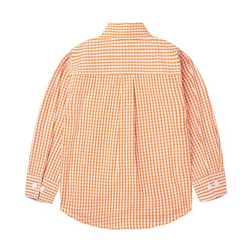 Mud Kingdom Boys Long Sleeve Shirts Back Pleat Button Down Spread Collar Stripe Plaid Spring Autumn2