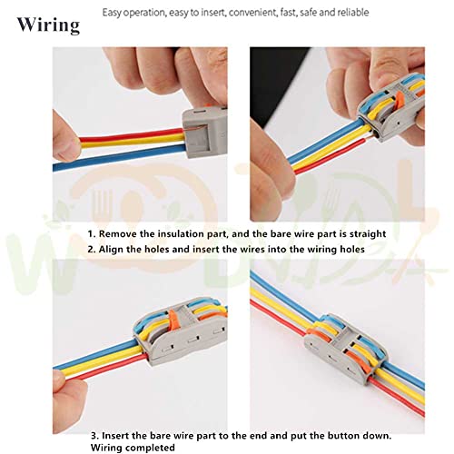 Image of Compact Splicing Wire Connectors - 3 to 3 Inline Electrical Connectors Blocks - Quick Wiring Cable Connectors (4pcs, 3 to 3 Inline, Multi)