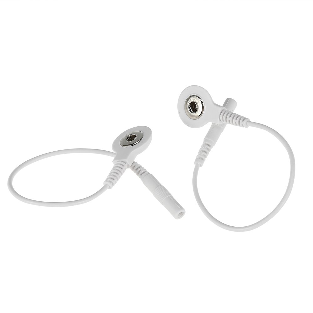 Pair of Silver Conductive Massage Gloves, Hand Gloves with Adapter Lead