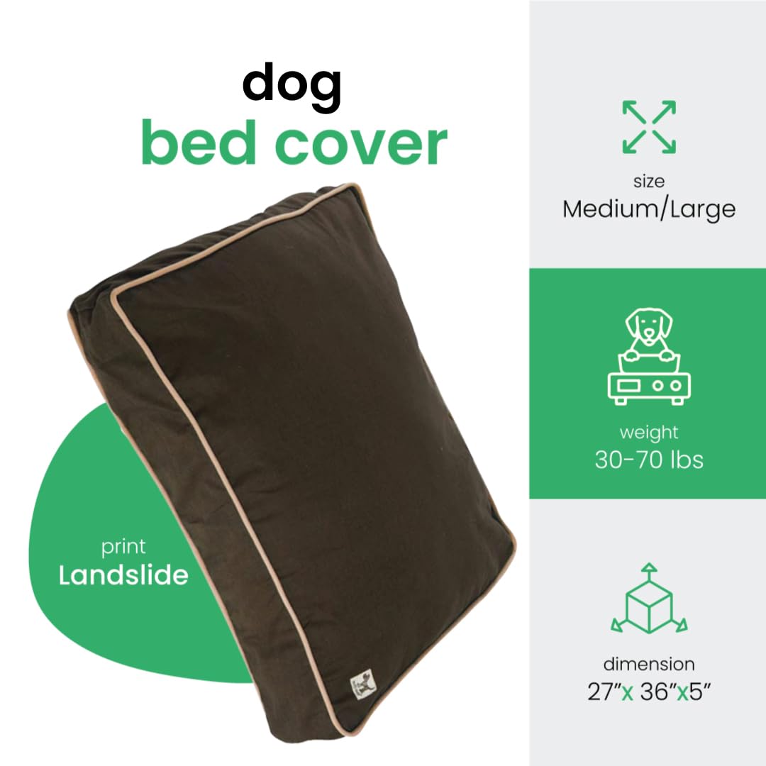 Molly Mutt Medium to Large Dog Bed Cover - Landslide Print - Measures 27x36x5 - 100% Cotton - Durable - Breathable - Sustainable - Machine Washable Dog Bed Cover - Image 2
