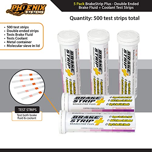 Image of BrakeStrip Plus Service Center Brake Fluid + Coolant Test Strips. 500 Double Ended Brake Fluid Plus Coolant Test Strips. 5-Pack