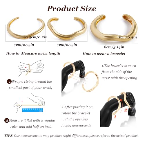 YANCHUN Gold Bangles for Women Chunky Cuff Bracelets Stack Non Tarnish Silver Gold Jewelry Accessories Trendy Halloween Christmas Gifts2