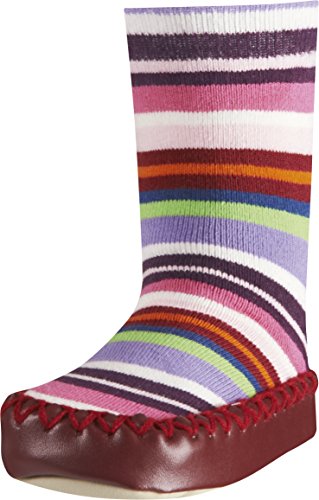Playshoes Anti-Slip Cotton Socks Stripes Pantuflas, Opaco, no transparente, Multicolor (Pink 18), 27/30 EU Unisex Niños