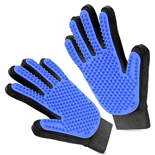 Pet Cat-Dog Grooming Glove - Brush Glove Hair Removal for Dogs/Cats,Pet Massage Gloves Left & Right Hand Draw Dogs Cats Horses Long Short Fur