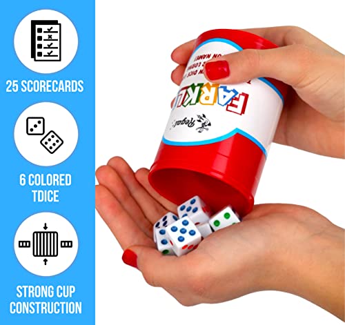 image for Regal Games - Farkle Classic Dice Game w/ 6 Colored Dice, 1 Convenient