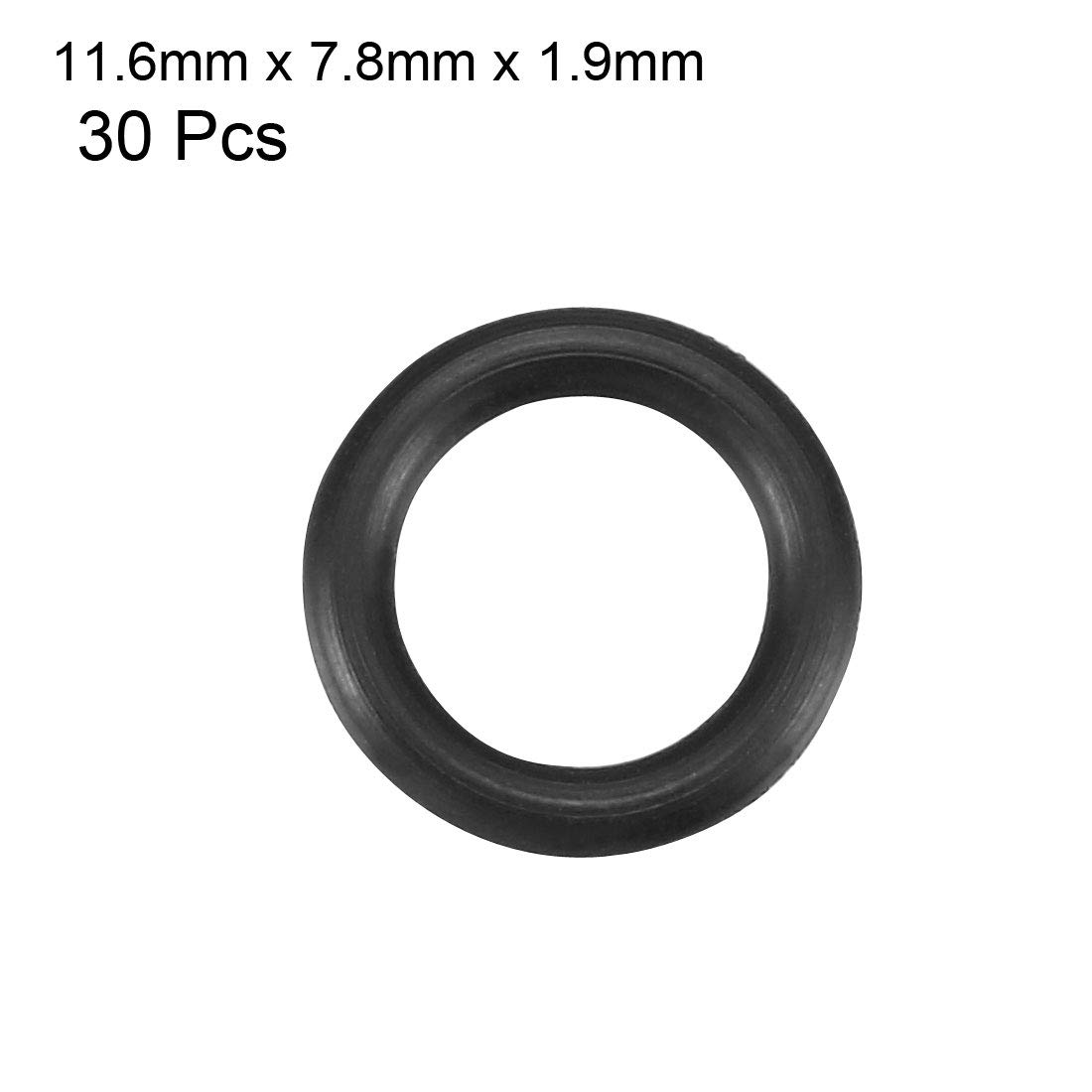 sourcingmap Nitrile Rubber O-Rings 11.6mm OD 7.8mm ID 1.9mm Width, Metric Sealing Gasket, Pack of 30 - Image 2