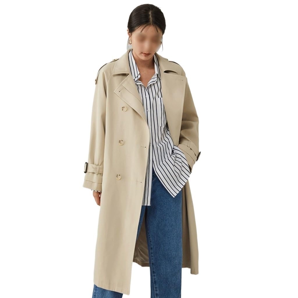 Trench Coat Womens Medium-length Fall Long Jacket Korean Version of Thin Double-breasted