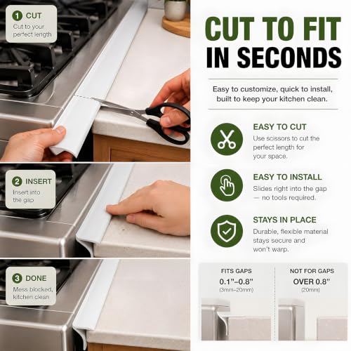 Image of Stove Gap Covers Stove Counter Gap Cover - 25 Inch Silicone Oven Gap Filler