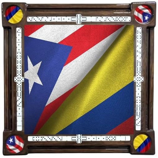 Puerto Rican and Colombian Flag Domino Table