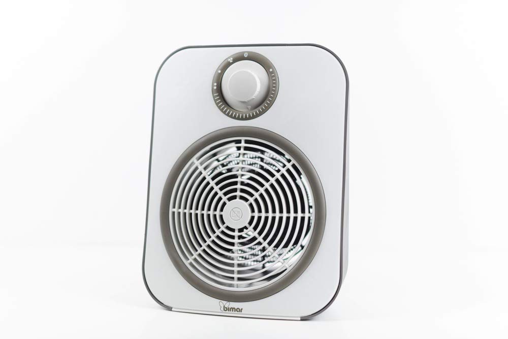 bimar HF204 Stufetta Elettrica Bagno, Termoventilatore Elettrico a Basso Consumo con Selettore e Termostato Incorporato, 2 Potenze Riscaldanti, Corpo in Plastica con Maniglia Integrata