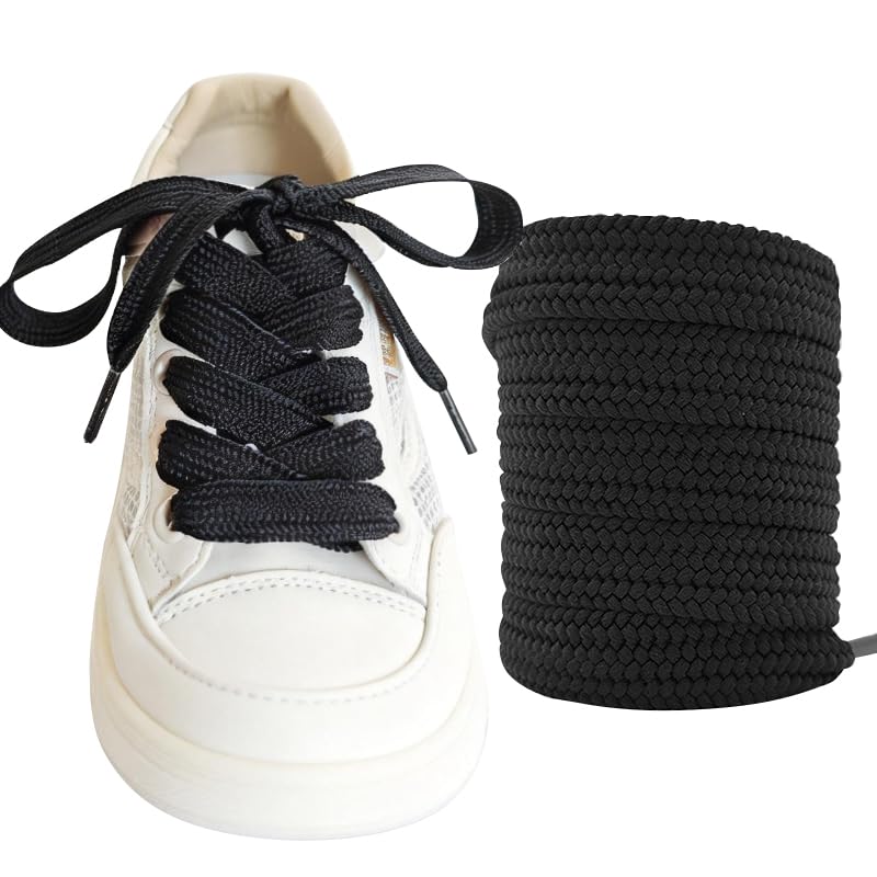 MOCATH 2 Pairs 5/8' Fat Shoe Laces for Sneakers, Jumbo Laces, 16mm Wide Flat Shoelaces for Athletic Shoes
