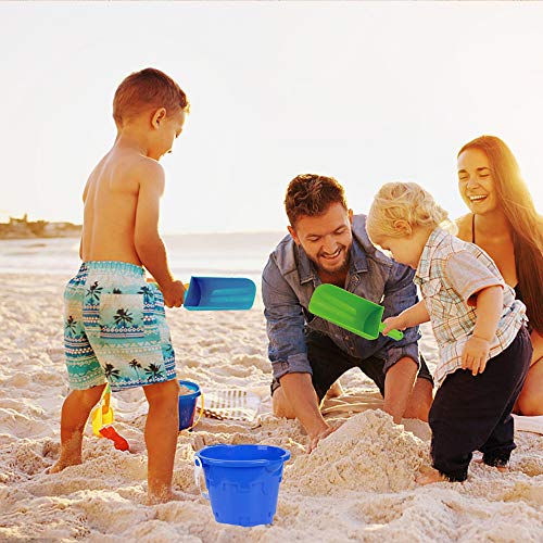 Anzmtosn Jumbo Castle Model Beach Gear 7\" Large Sand Buckets Pails Beach Water Pool Gardening Bath Toy Environmentally ABS Durable Thick Plastic Complete Gift Set Bundle for Kids Boys Girls
