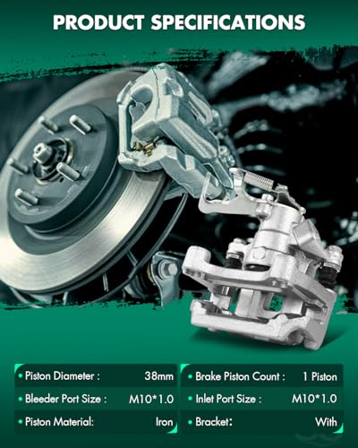 Image of SCITOO 19B7123 Rear Left Disc Brake Caliper w /Bracket Fit For Mazda For CX-5 2013-2015, Single Piston