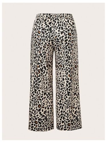 Women's Plus Size Striped Track Pants Y2K Leopard Drawstring Waist Wide Leg Baggy Sweatpants2