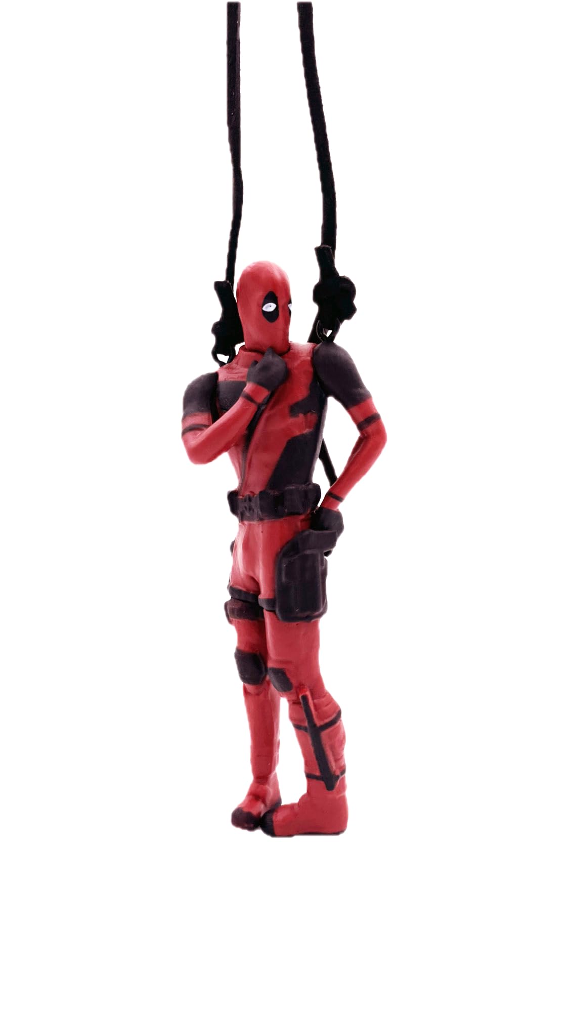 Personaje de Deadpool pensativo, colgante para coche o decoración, correa incluida