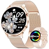 SUNKTA Smartwatch Damen, 1,32'' HD AMOLED Display Fitnessuhr mit Telefonfunktion, Elegante Damen Armbanduhren für iOS Android, 100+ Sportmodi Sportuhr, Pulsuhr, Schlafmonitor, Damenuhr, 2 Armbänder