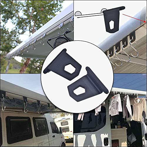 ROBMNE 12Pcs Awning Rail Hooks Ring with Stainless Steel Hooks S Hooks Hanger - Image 2