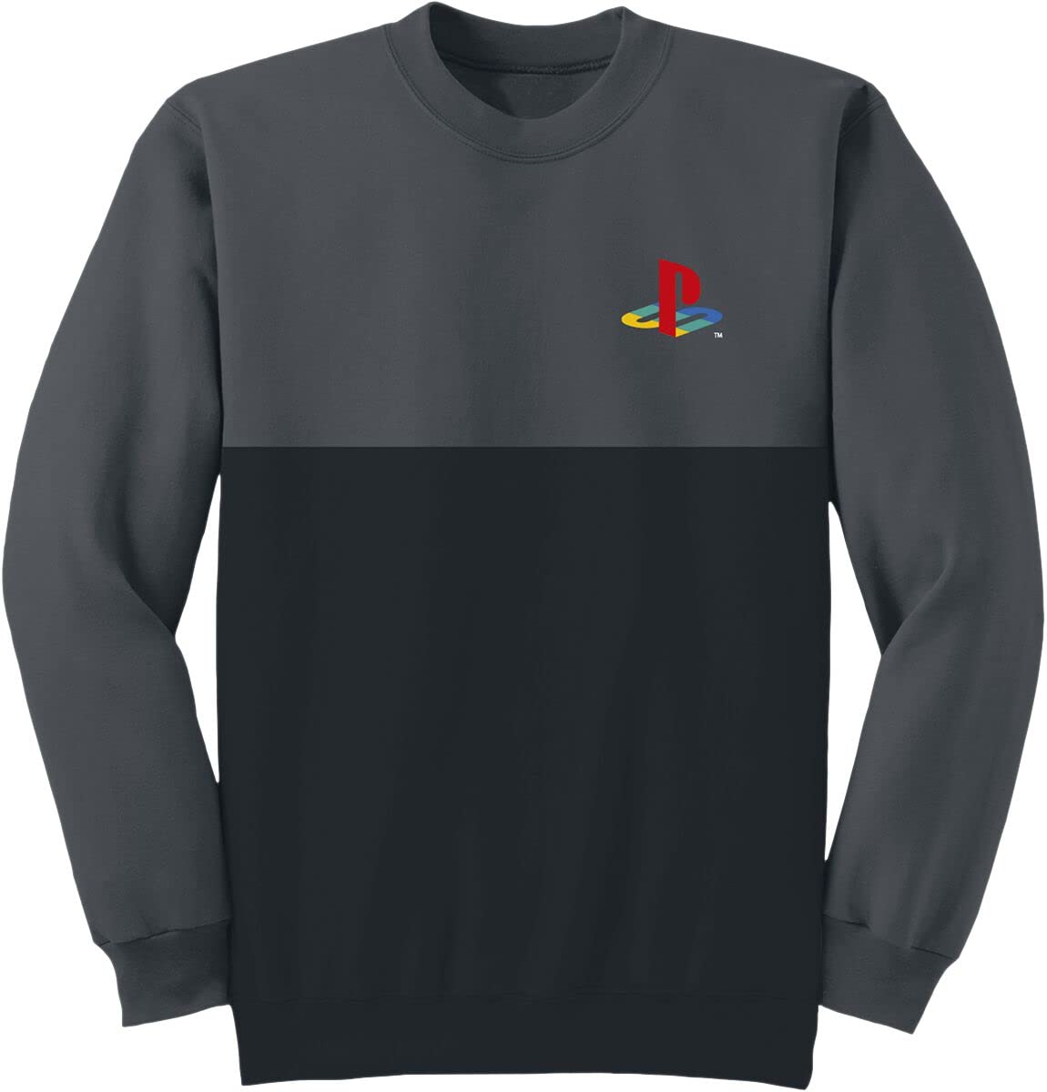 Playstation Men's Black/Charcoal Unisex Adult Classic Logo Sweatshirt (L) ()