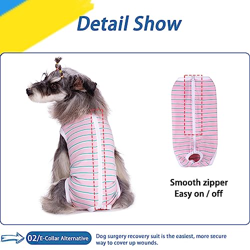 Image of Dog Recovery Suit After Surgery,Dog Surgery Recovery Suit for Abdominal Wounds,Dogs Onesie,Neuter for Male /Female Dogs Anti-Licking Substitute Elizabethan(DRS01-Purple-L)