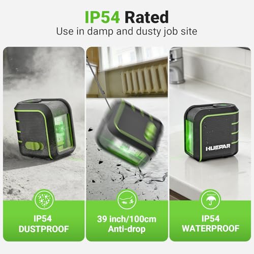 Image of Huepar Self Leveling Laser Level with 60 inch Tripod U011G | USB-C, 10H Runtime, Green Lazer Leveler Tool, Magnetic Bracket, Pulse Mode, 165 ft, IP54 for Home DIY, Tile, Cabinet