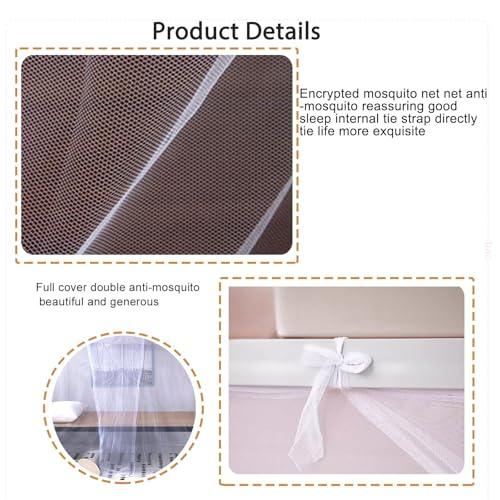 Image of 4 Corners Mosquito Net,Rectangular Bed Curtains Student Dormitory Kids Bunk Bed Mosquiteros para Cama Canopy(L75 x W35.5 x H59 Inch) White