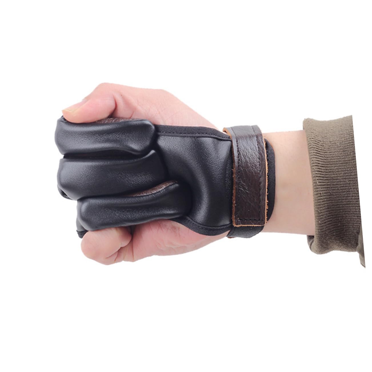 Mikikit 2 Pcs Glove Three Finger Protective Cover Made of Pu Soft Elastic Arrow Accessory Ideal for Sports