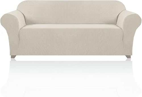 Miniatura 50 de PrinceDeco Funda elástica para sofá de 3 cojines, protector de muebles con parte inferior elástica antideslizante, apta para perros (sofá, azul Azul