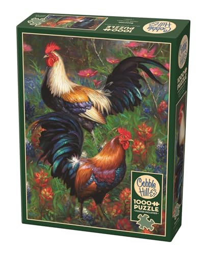 Cobble Hill Puzzle de 1000 pièces – Coqs – Poster d'échantillon inclus