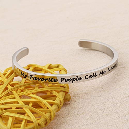 FEELMEM Nanny Gift My Favorite People Call Me Nanny Cuff Bangle Best Nanny Ever Jewelry Babysitter Gift Grandma Gift (cuff bracelet) - Image 5