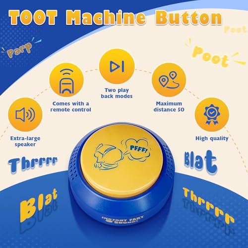 Remote Controlled Fart Machine, Plays 30 Funny Realistic Sounds, Wireless 50ft Range, Prank Toy for Games, Office Humor - Image 4