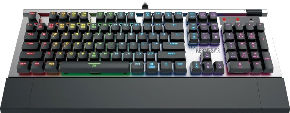 GAMDIAS Hermes P2 Black Tastiera Meccanica USB da Gaming 104 Switches Blu Keyboard Retroilluminata RGB Layout UK