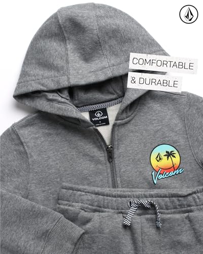 Volcom Infant Baby Boys' Tracksuits - 2 Piece Soft Fleece Full Zip Up Hoodie and Jogger Pants Set for Toddler Boys (12M-7)3